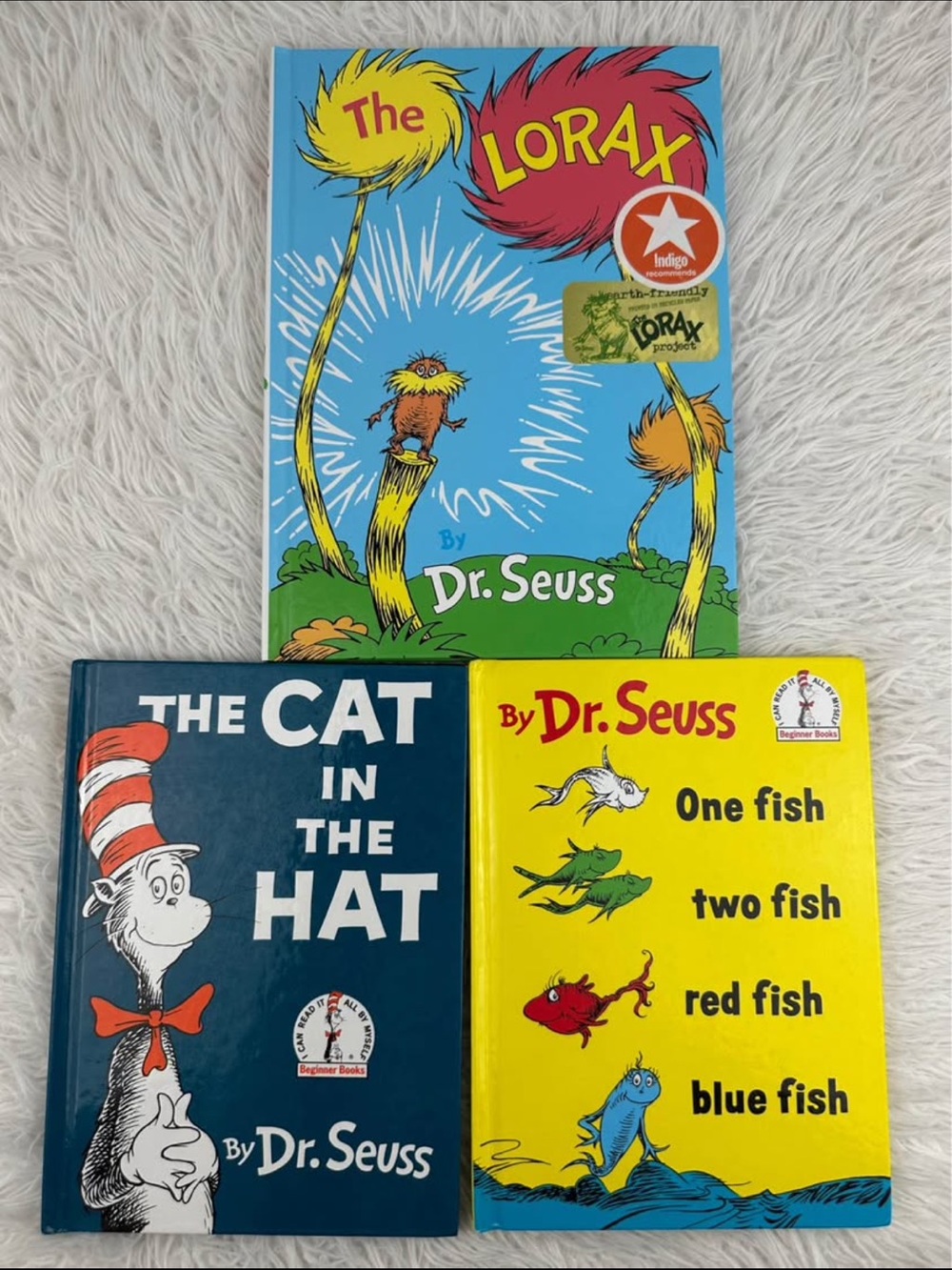 Dr. Seuss Hardcover Picture Book Lot (Cat in the Hat, One Fish, Lorax)